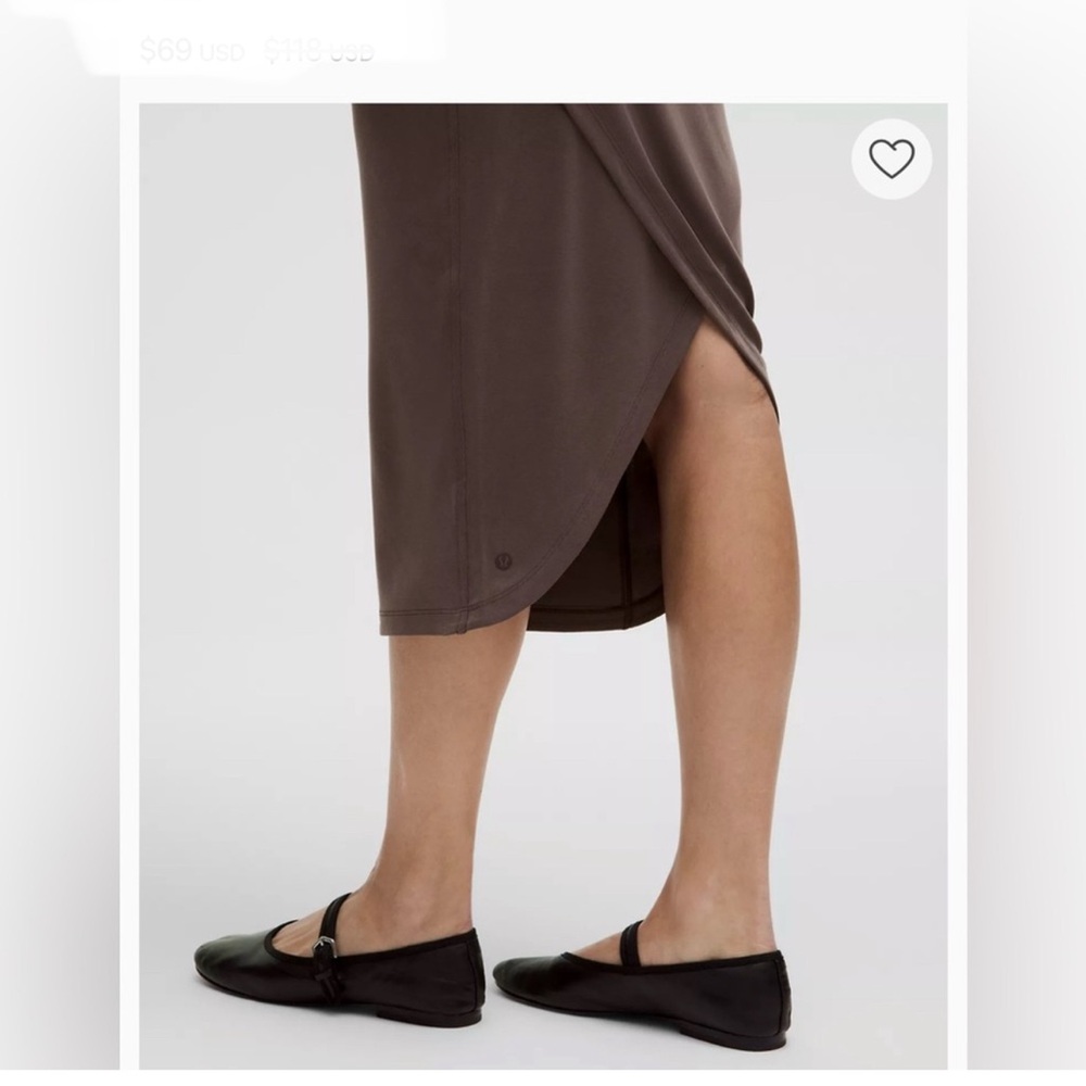 NWOT Lululemon size xl Drapey Softstream Column Midi Skirt purple type color